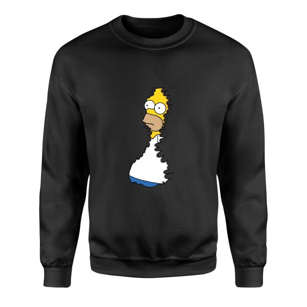 Homer in Hedges | The Simpsons Sweatshirt M - Siyah