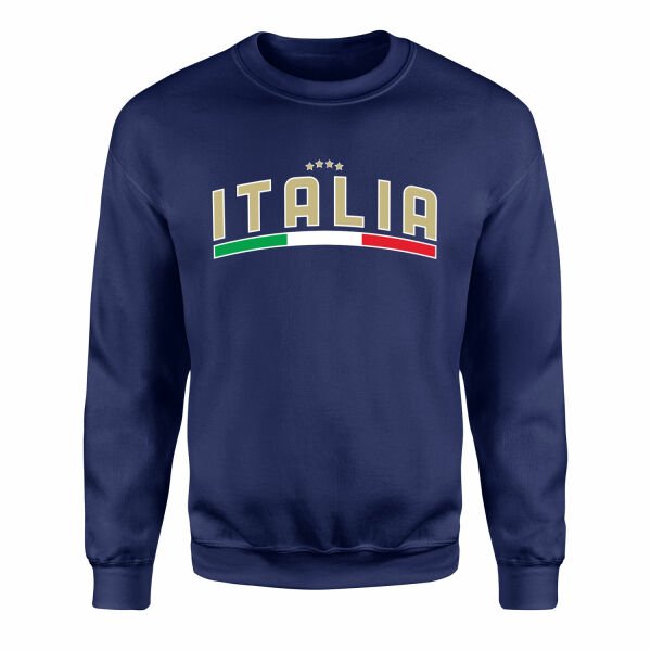Italia Tricolore Sweatshirt S - İndigo Mavisi