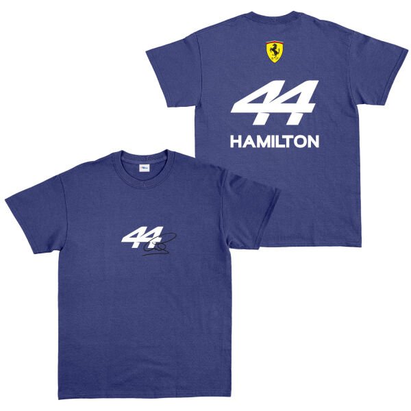 Lewis Hamilton 44 Signature Tişört M - İndigo Mavisi