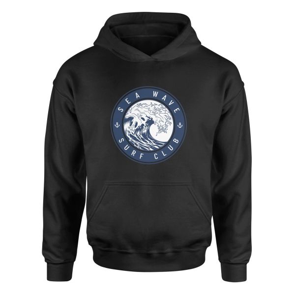 Sea Wave Surf Club Hoodie S - Siyah
