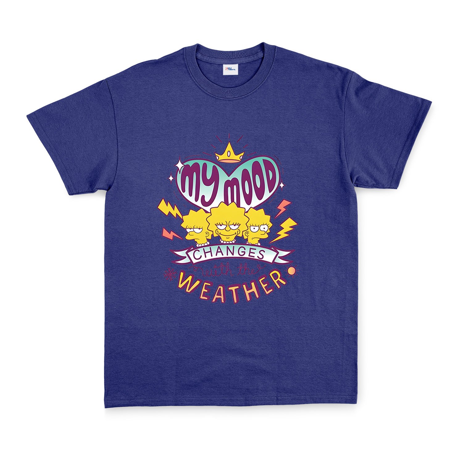 my mood changes with the weather Tişört L - İndigo Mavisi