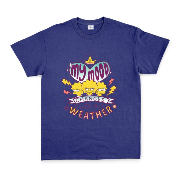 my mood changes with the weather Tişört L - İndigo Mavisi