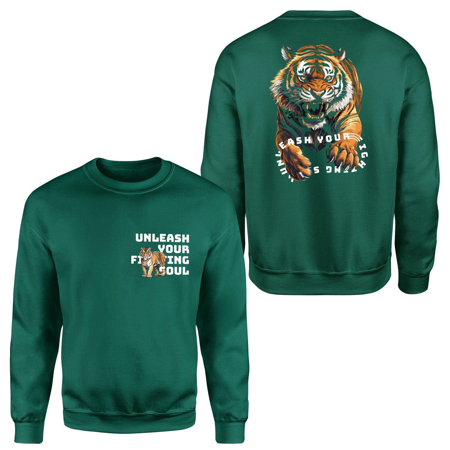Unleash Your Fighting Soul | Tiger Sweatshirt L - Nefti Yeşili