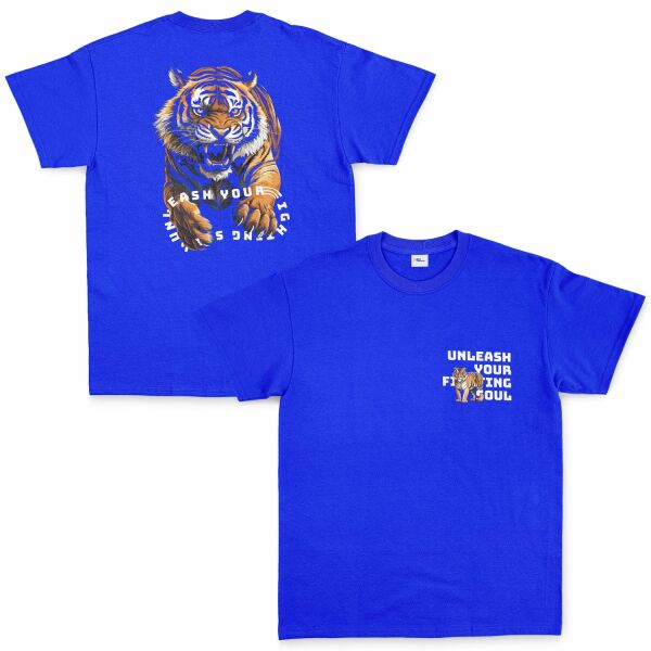 Unleash Your Fighting Soul | Tiger Tişört S - Mavi
