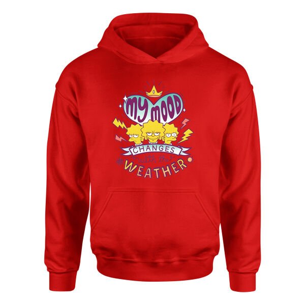 my mood changes with the weather Hoodie XL - Kırmızı