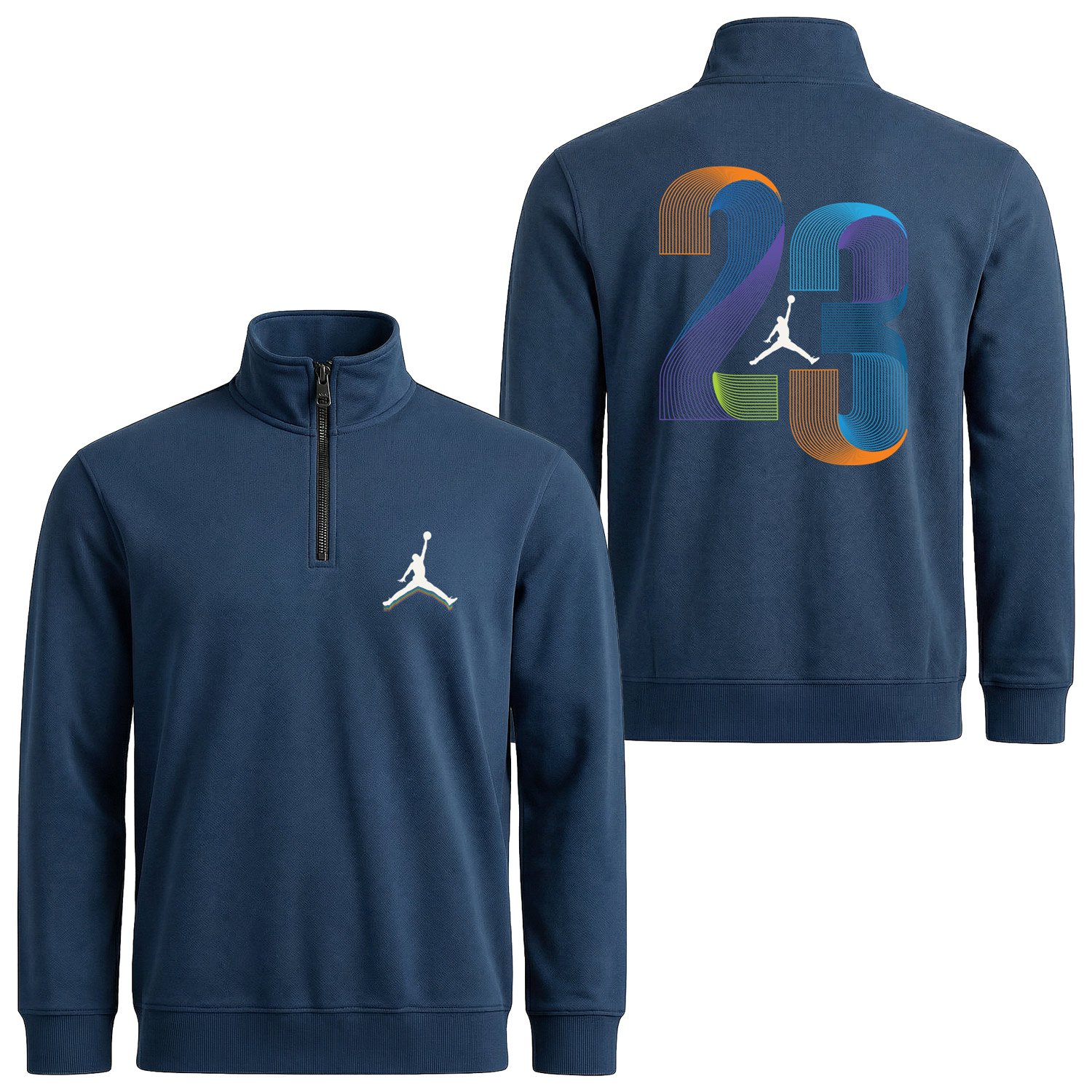 Air Jordan LC Yarım Fermuarlı Sweatshirt M - İndigo Mavisi