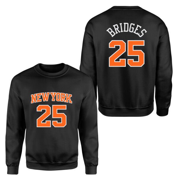 Mikail Bridges 25 New York Jersey Sweatshirt M - Siyah