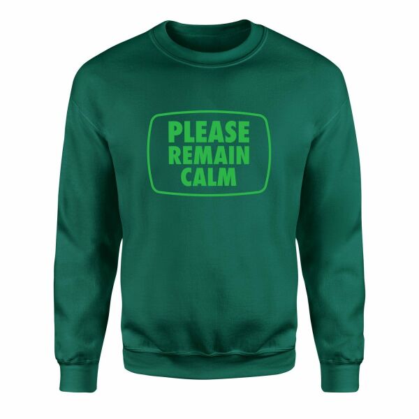 Please Remain Calm | Fallout Sweatshirt M - Nefti Yeşili