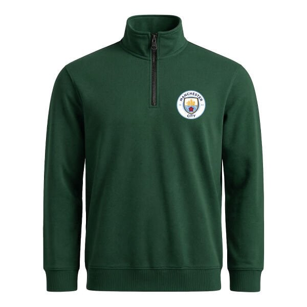 Manchester City Yarım Fermuarlı Sweatshirt S - Nefti Yeşili