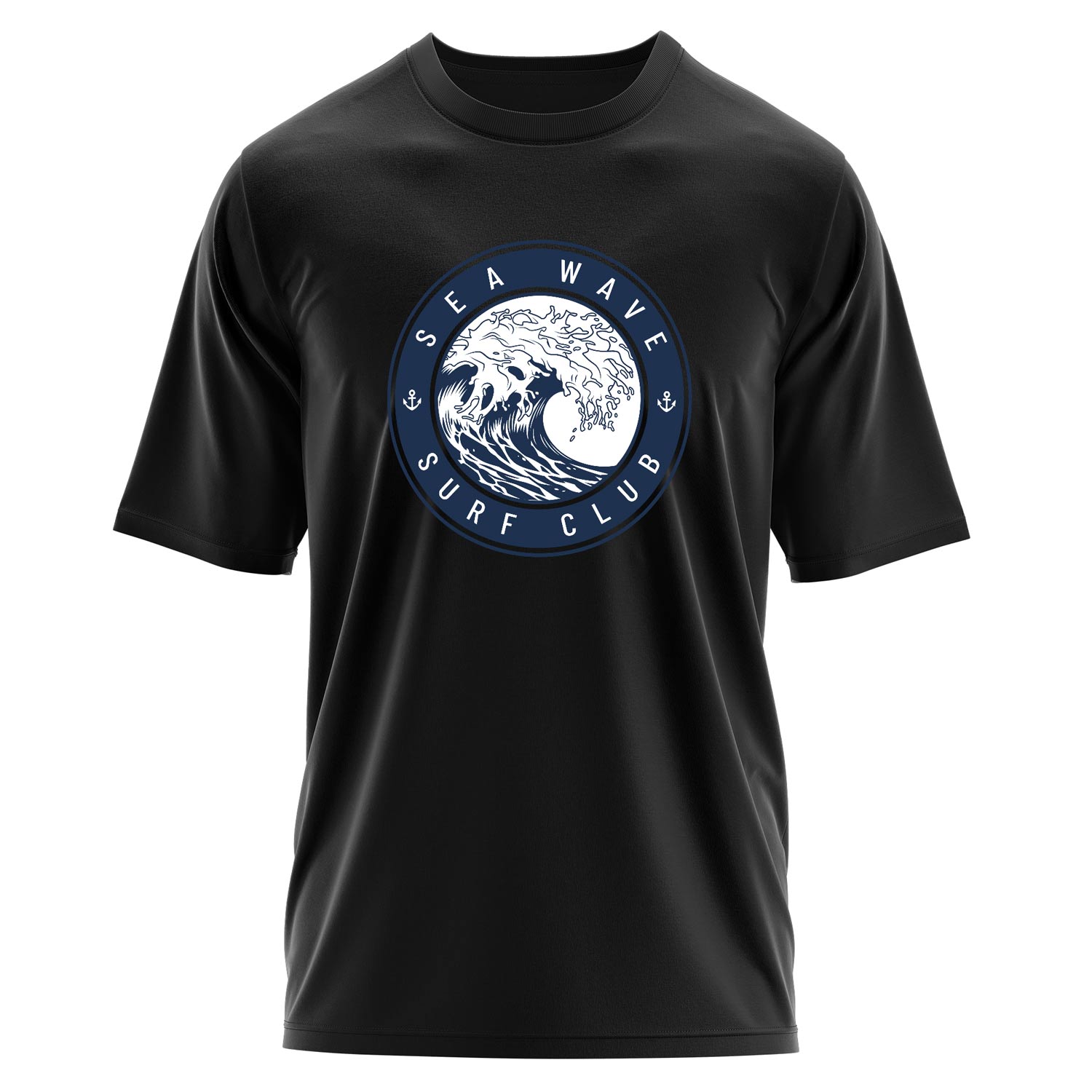 Sea Wave Surf Club Oversize Tişört M - Siyah