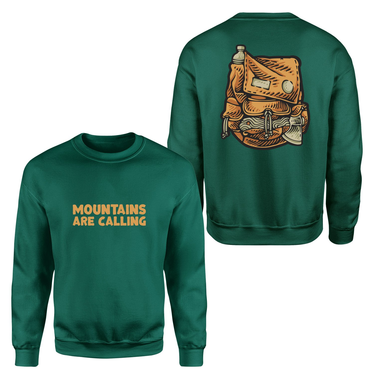 Mountains Are Calling Sweatshirt M - Nefti Yeşili