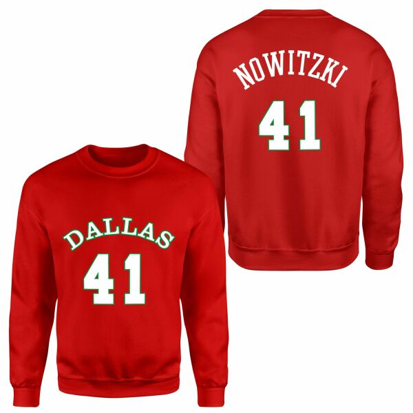 Dirk Nowitzki 41 Forma Sweatshirt M - Kırmızı