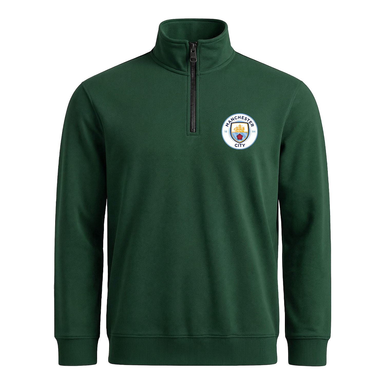 Manchester City Yarım Fermuarlı Sweatshirt M - Nefti Yeşili