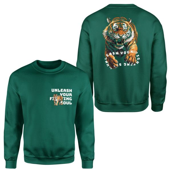 Unleash Your Fighting Soul | Tiger Sweatshirt XXL - Nefti Yeşili