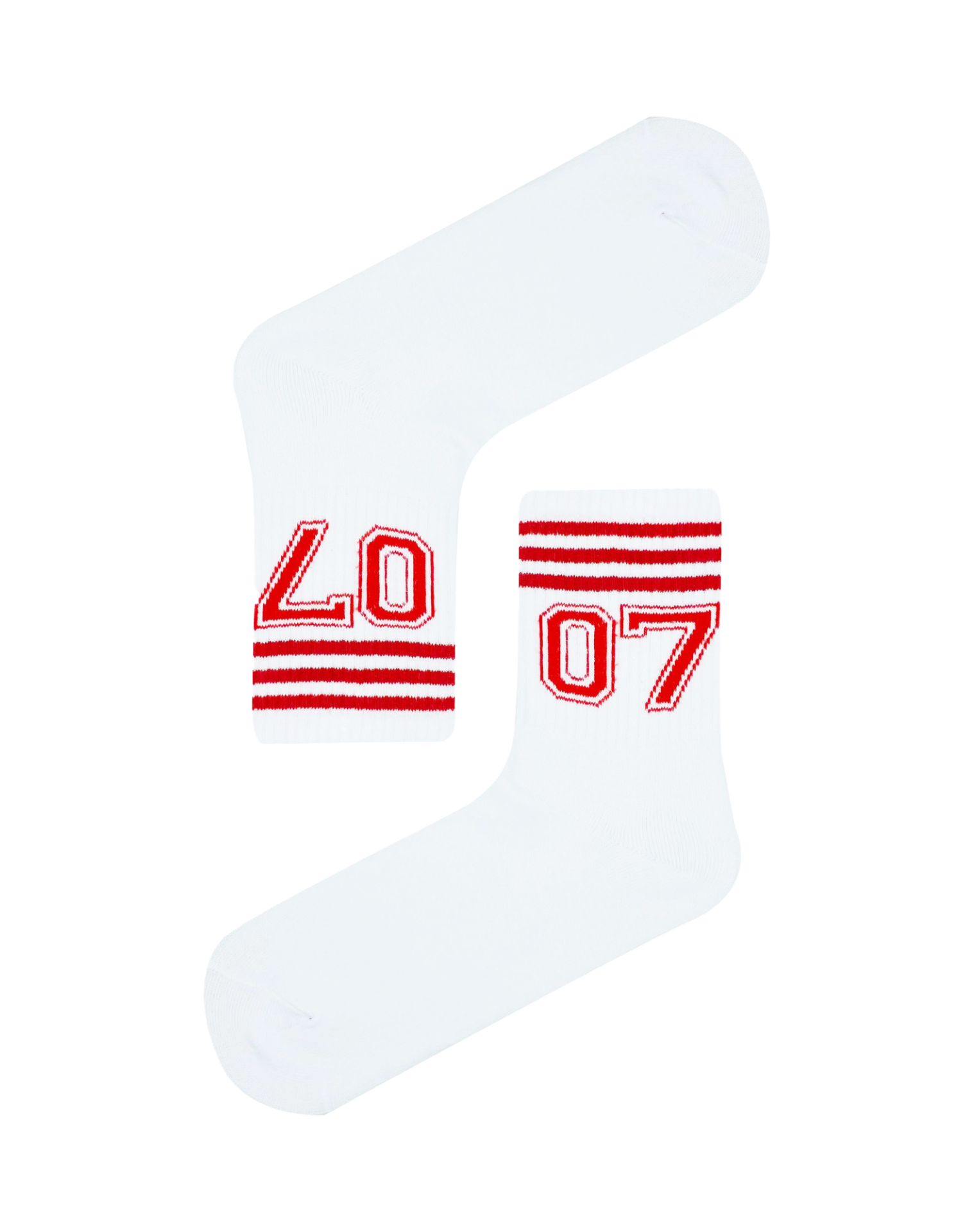 07 Desenli Beyaz Spor Çorap