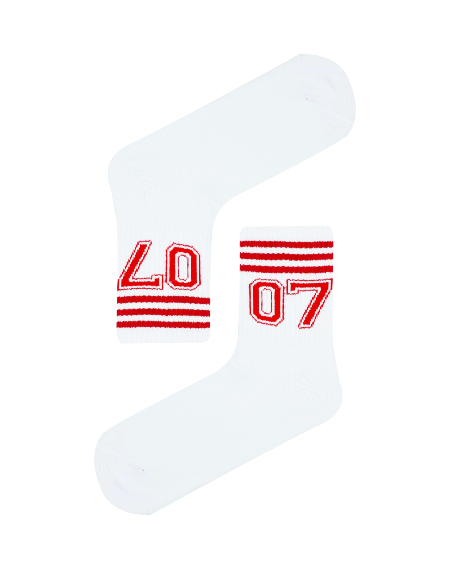 07 Desenli Beyaz Spor Çorap