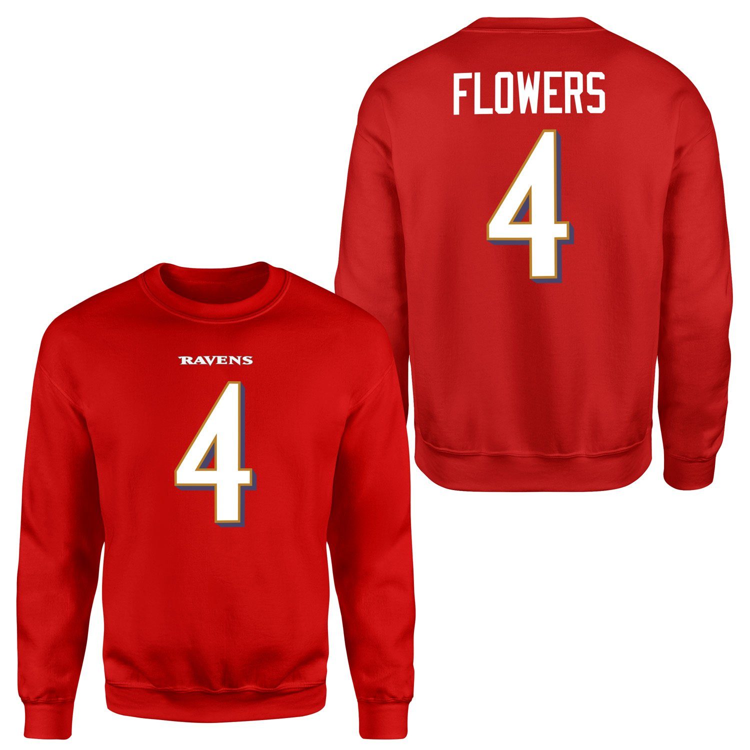 Zay Flowers Baltimore Ravens Sweatshirt XL - Kırmızı
