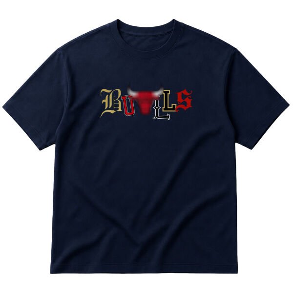 Bulls History Oversize Tişört S - İndigo Mavisi