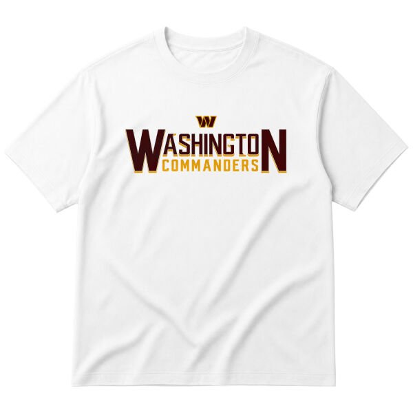 Washington Commanders | Burgundy & Gold Oversize Tişört S - Beyaz