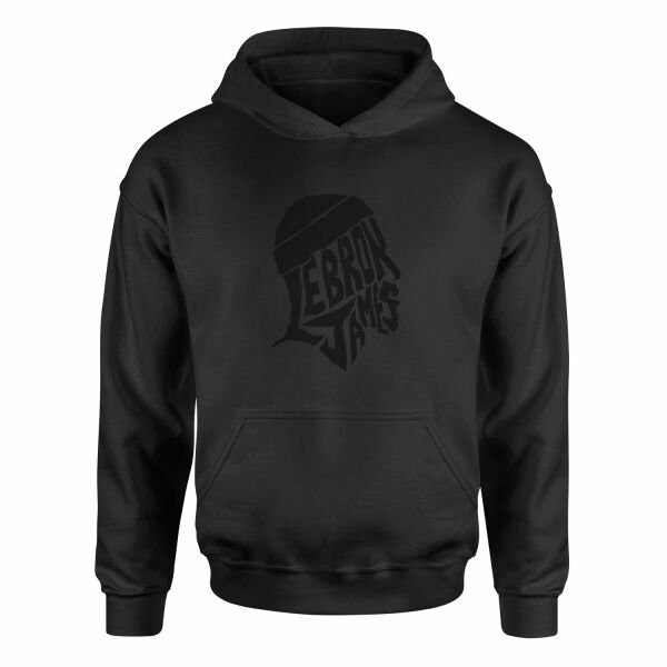 LeBron James Text Hoodie M - Siyah