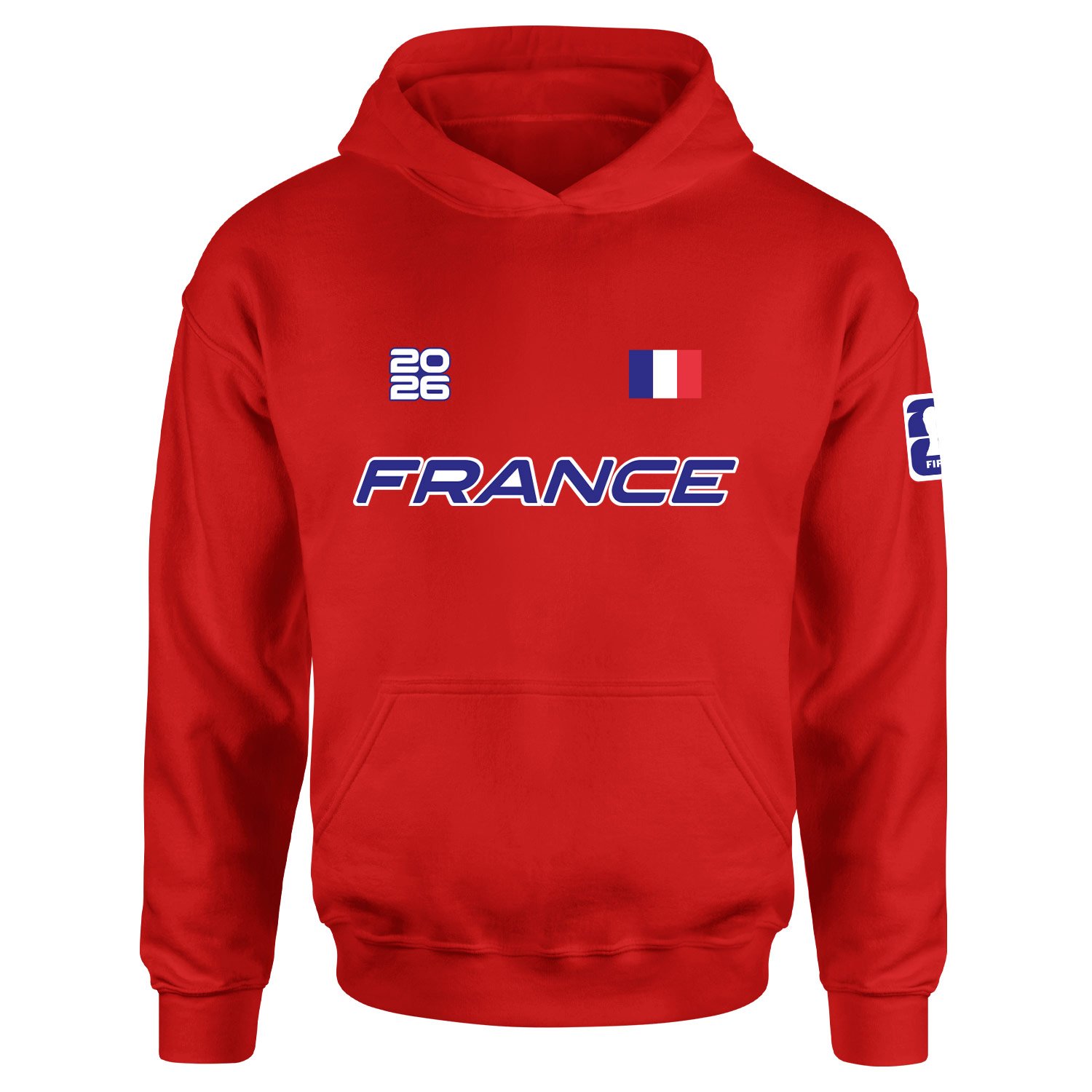 Fransa 2026 Hoodie L - Kırmızı