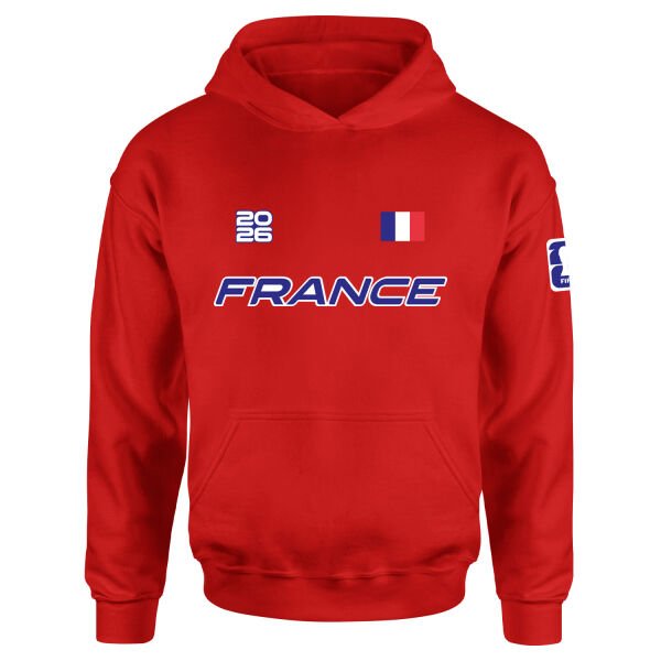 Fransa 2026 Hoodie L - Kırmızı