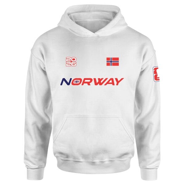 Norveç 2026 Hoodie L - Beyaz