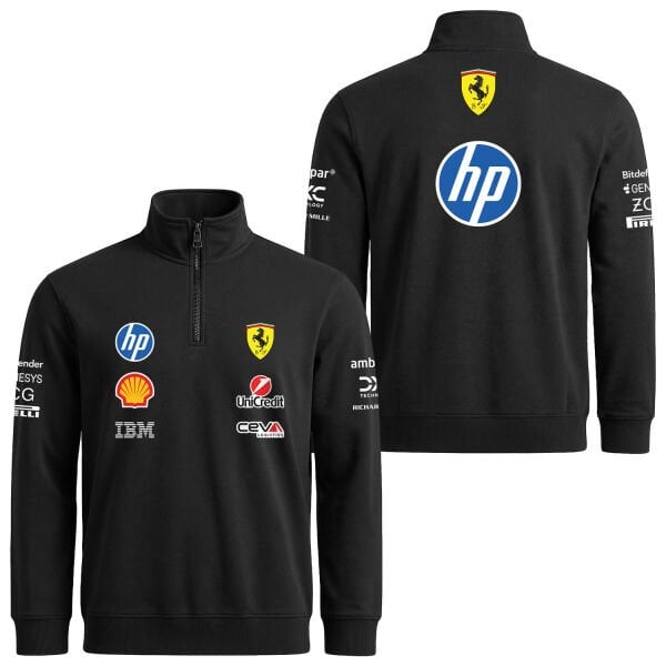 Scuderia Ferrari 2026 Teamline Yarım Fermuarlı Sweatshirt S - Siyah