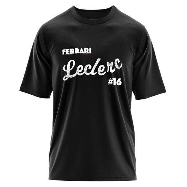 Charles Leclerc Cursive Illustration Oversize Tişört