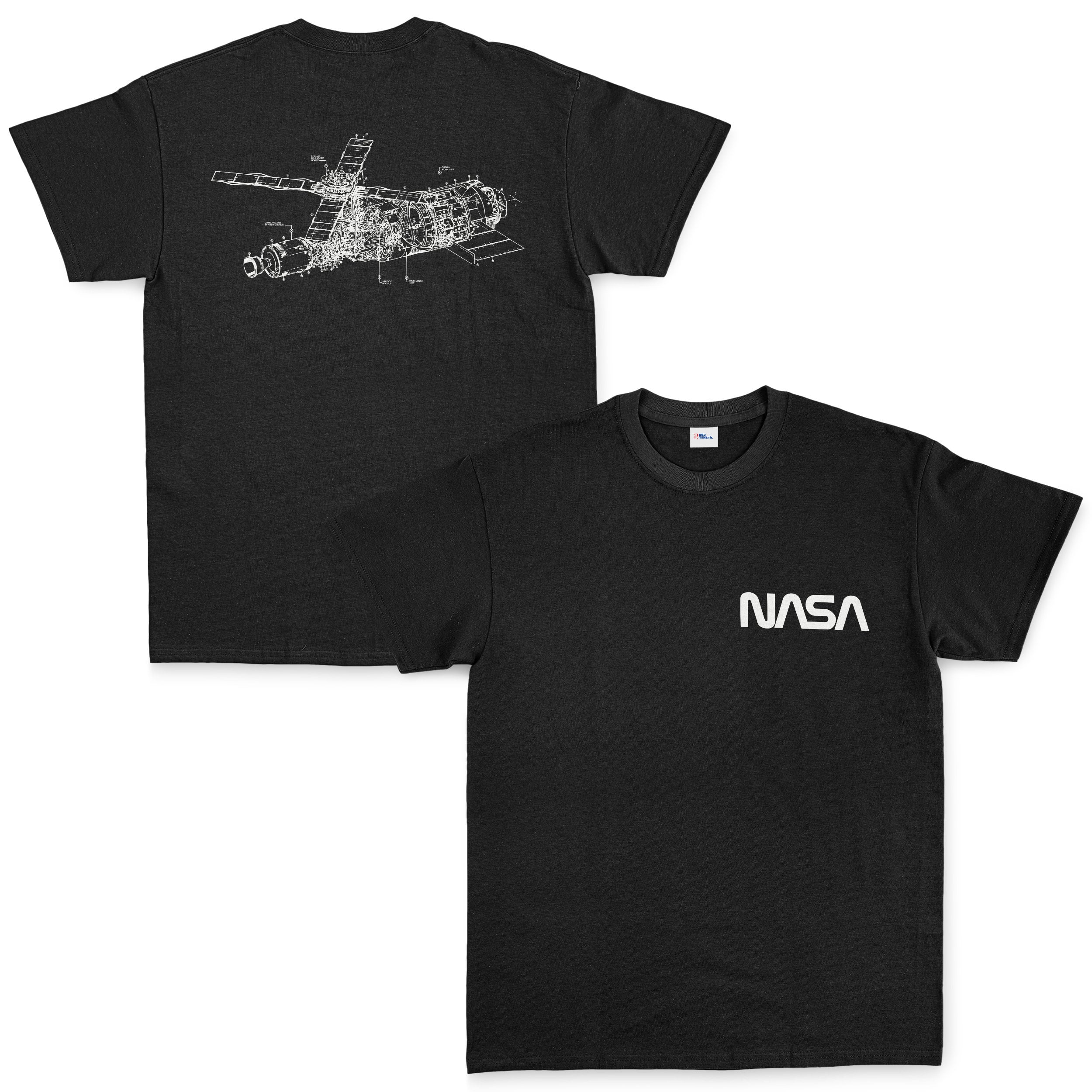 NASA Retro Mechanisms Graphic v2.0 Tişört XL - Siyah