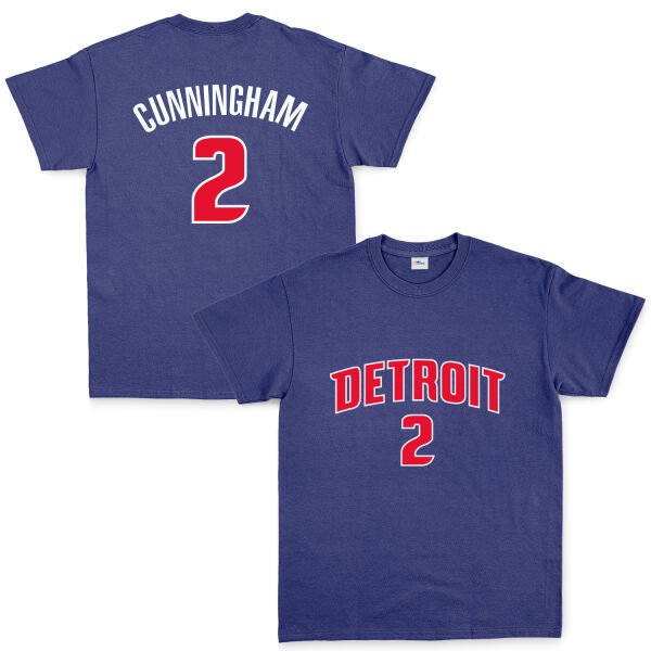 Cade Cunningham 2 Pistons Forma Tişört L - İndigo Mavisi
