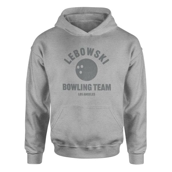 Lebowski Bowling Team Hoodie S - Gri