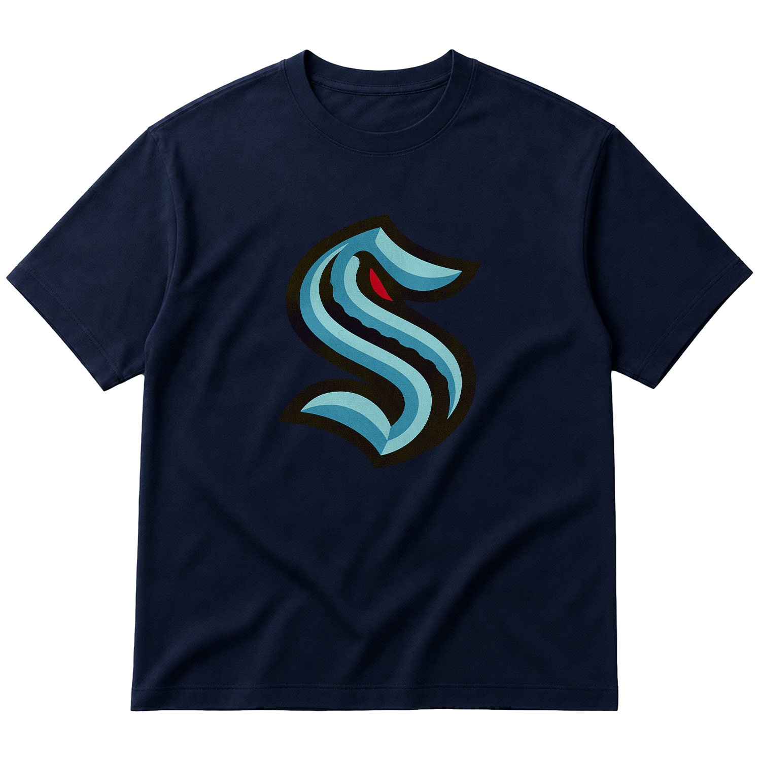 Seattle Kraken Shield Oversize Tişört XL - İndigo Mavisi