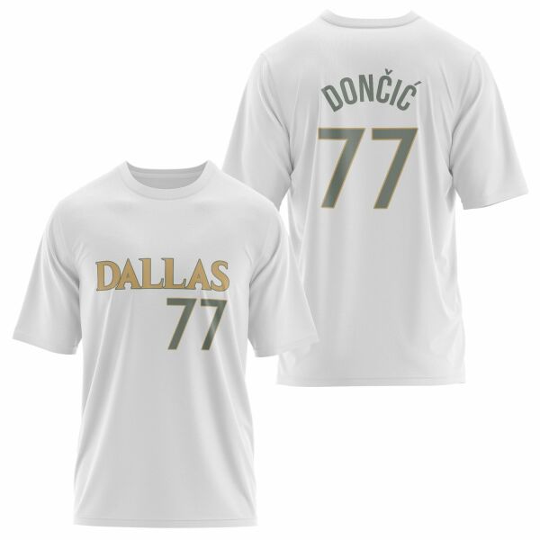 Luka Doncic 77 Forma Oversize Tişört L - Beyaz