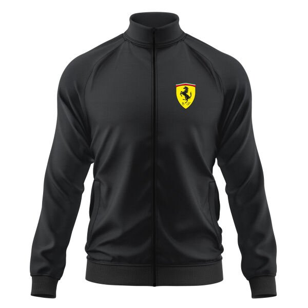 Scuderia Ferrari Fermuarlı Sweatshirt M - Siyah