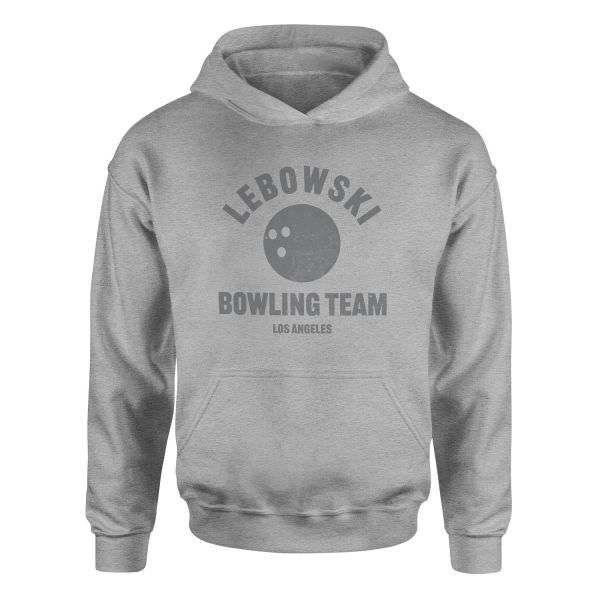 Lebowski Bowling Team Hoodie M - Gri