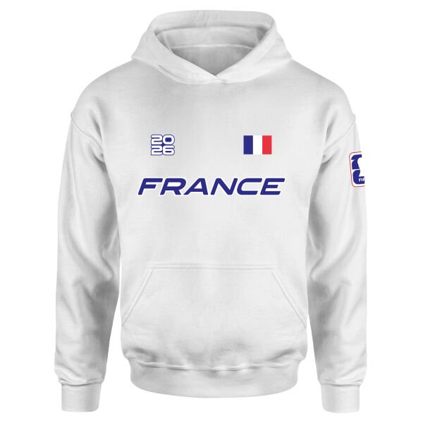 Fransa 2026 Hoodie S - Beyaz