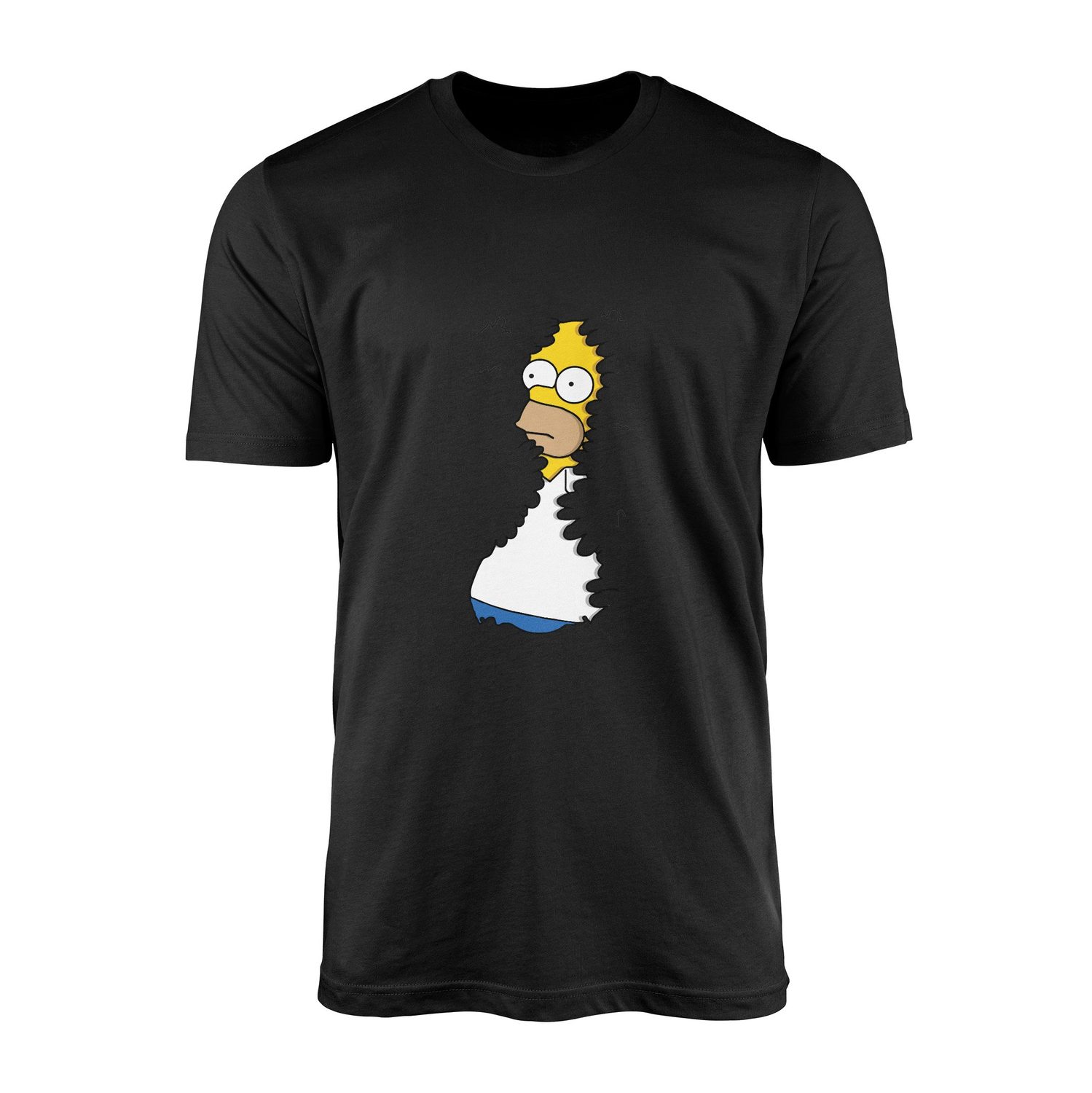 Homer in Hedges | The Simpsons Tişört L - Siyah