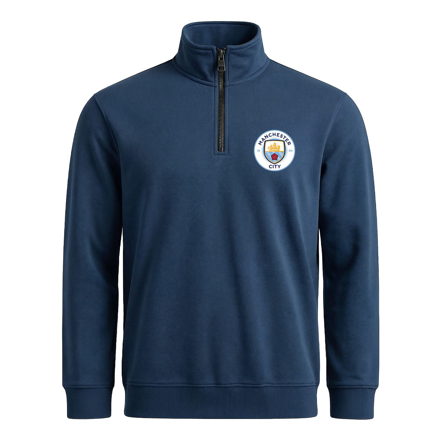 Manchester City Yarım Fermuarlı Sweatshirt XL - İndigo Mavisi