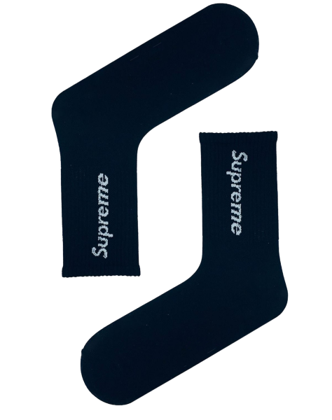 Supreme Siyah Spor Çorap