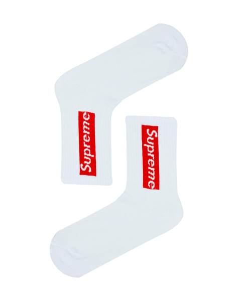 Supreme Tag Beyaz Spor Çorap