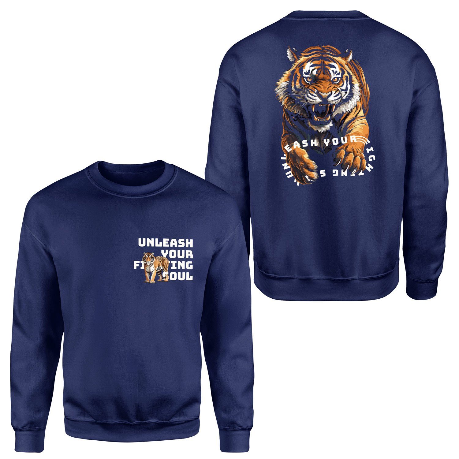 Unleash Your Fighting Soul | Tiger Sweatshirt XXL - İndigo Mavisi
