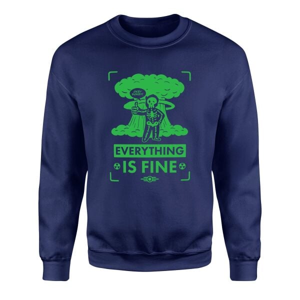 Everything is Fine | Fallout Sweatshirt M - Lacivert | OUTLET
