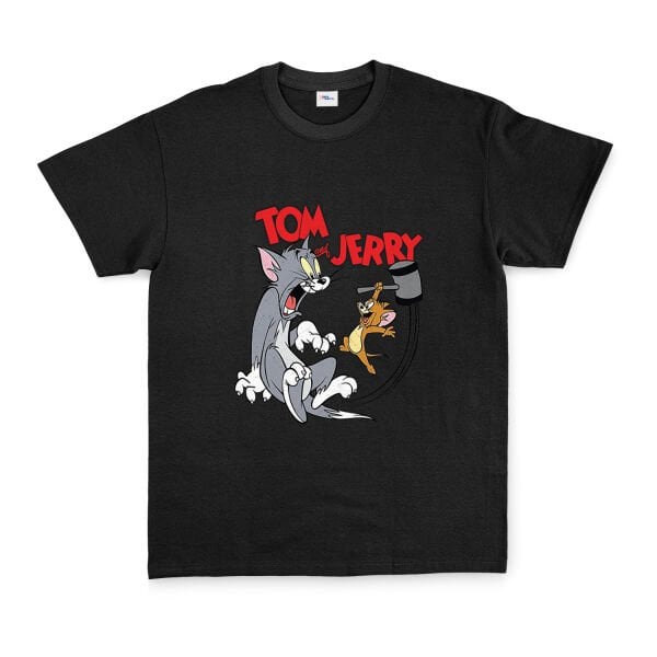 Tom And Jerry Grunge Tişört S - Siyah