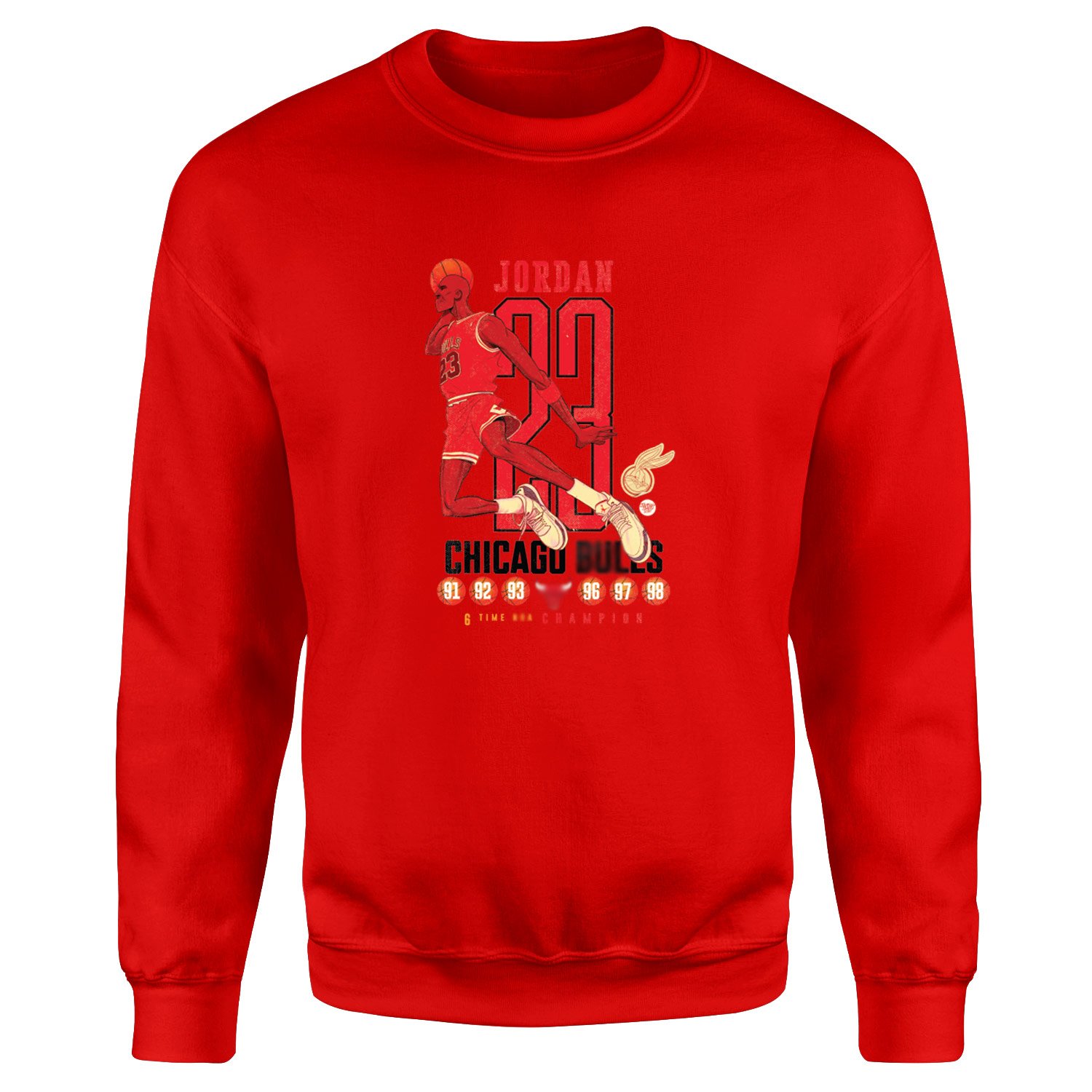 6 Time Champion, Michael ''Air'' Jordan Sweatshirt L - Kırmızı