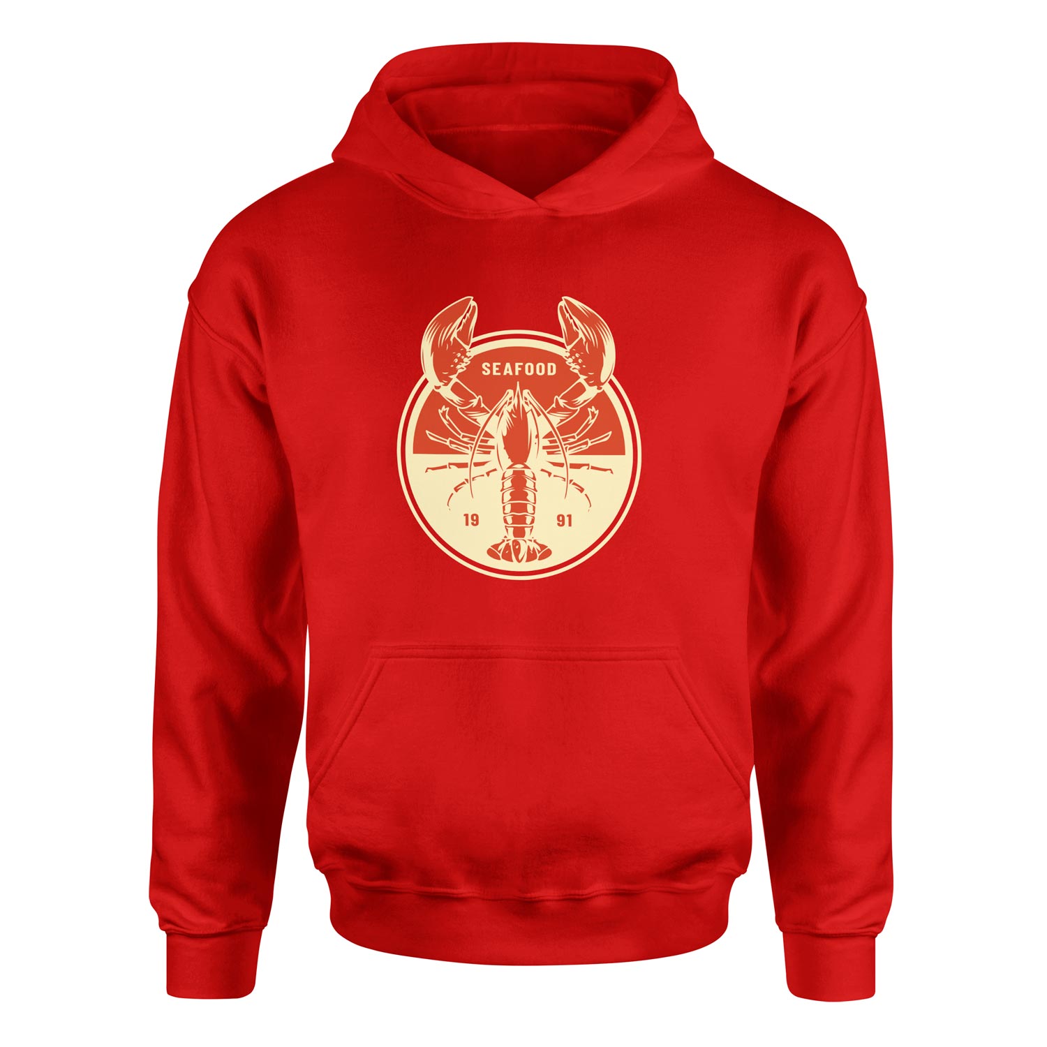 Seafood Hoodie L - Kırmızı