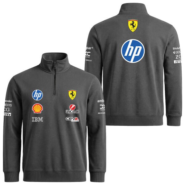 Scuderia Ferrari 2026 Teamline Yarım Fermuarlı Sweatshirt L - Füme