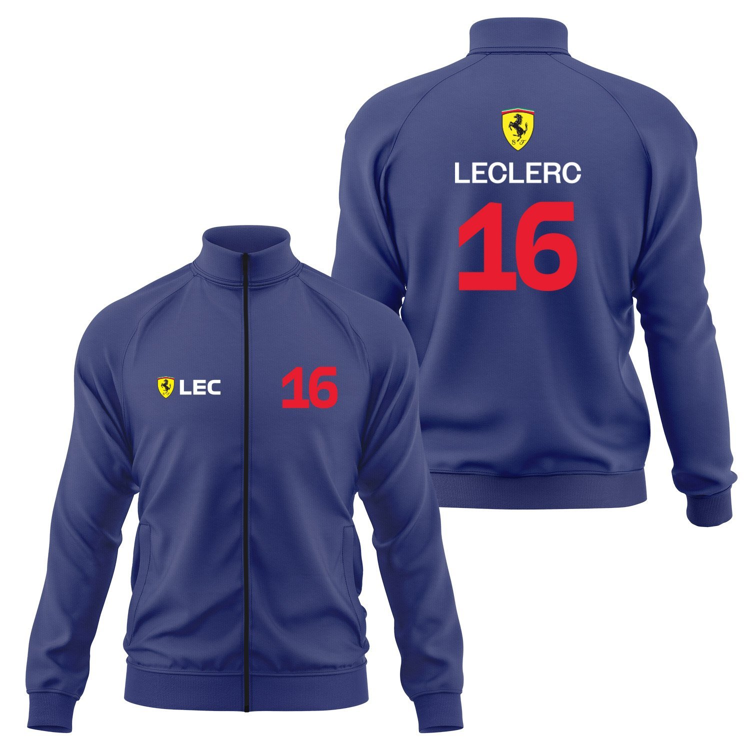 Charles Leclerc 16 Driver Basic Fermuarlı Sweatshirt S - İndigo Mavisi | OUTLET