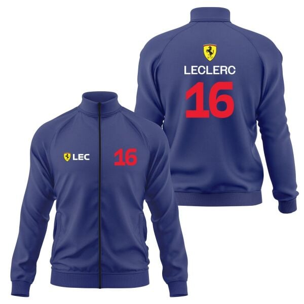 Charles Leclerc 16 Driver Basic Fermuarlı Sweatshirt S - İndigo Mavisi | OUTLET