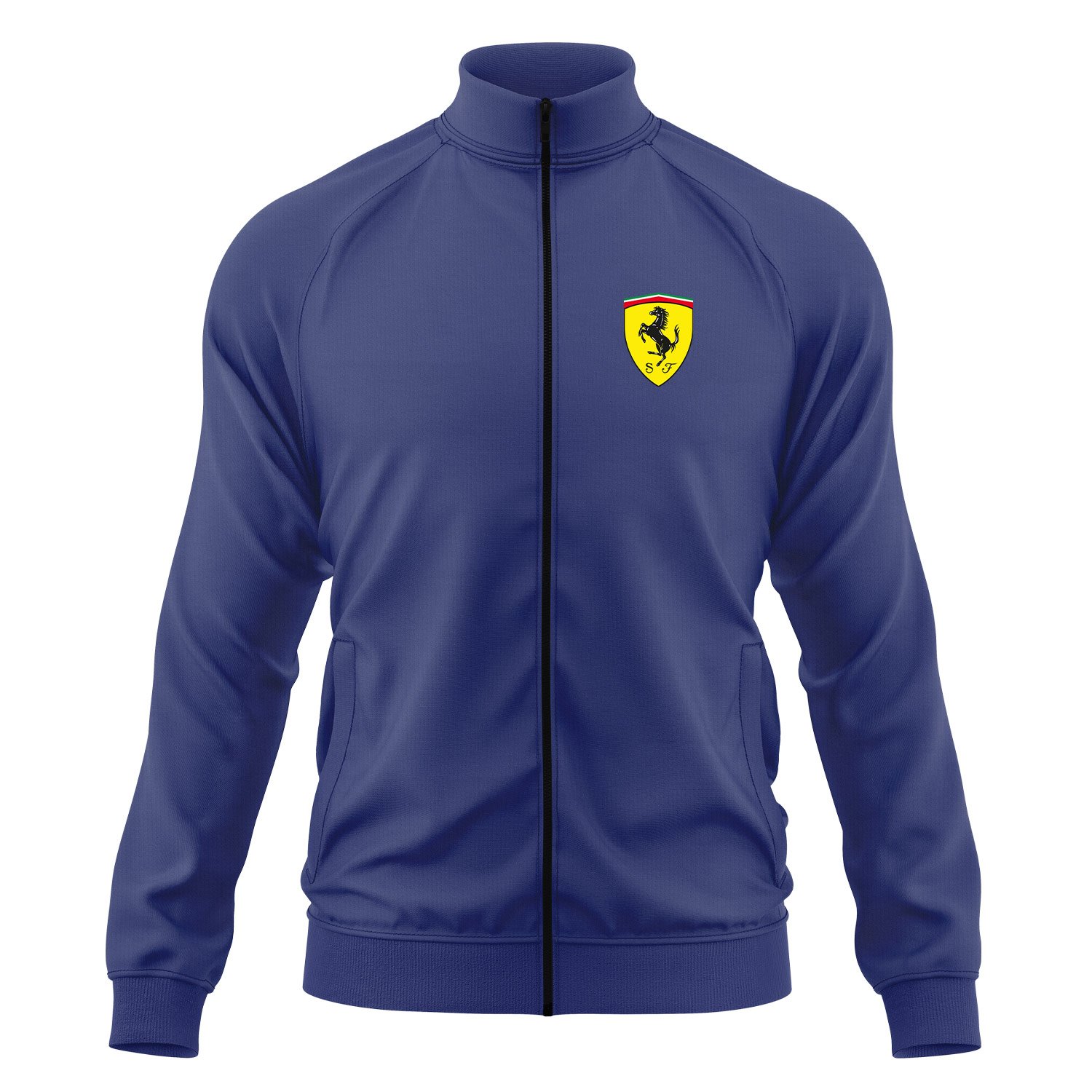 Scuderia Ferrari Fermuarlı Sweatshirt L - İndigo Mavisi